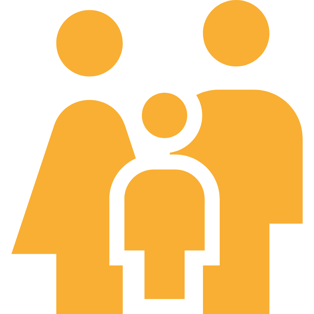 displaced people family icon