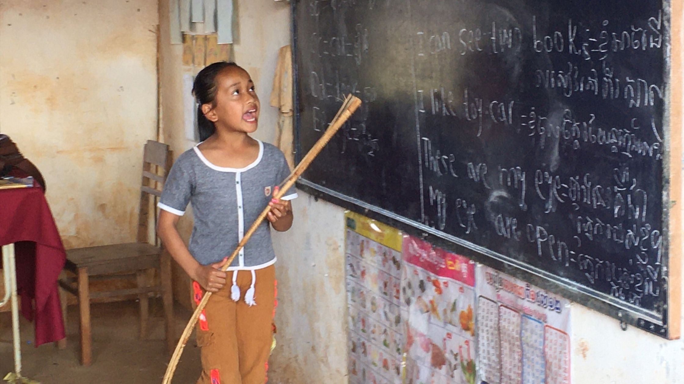Child in Cambodian Classroom
