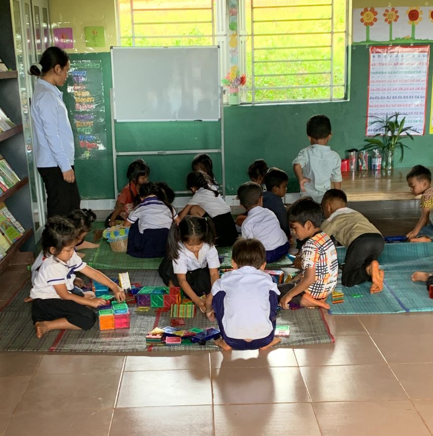 kids playing in classroom