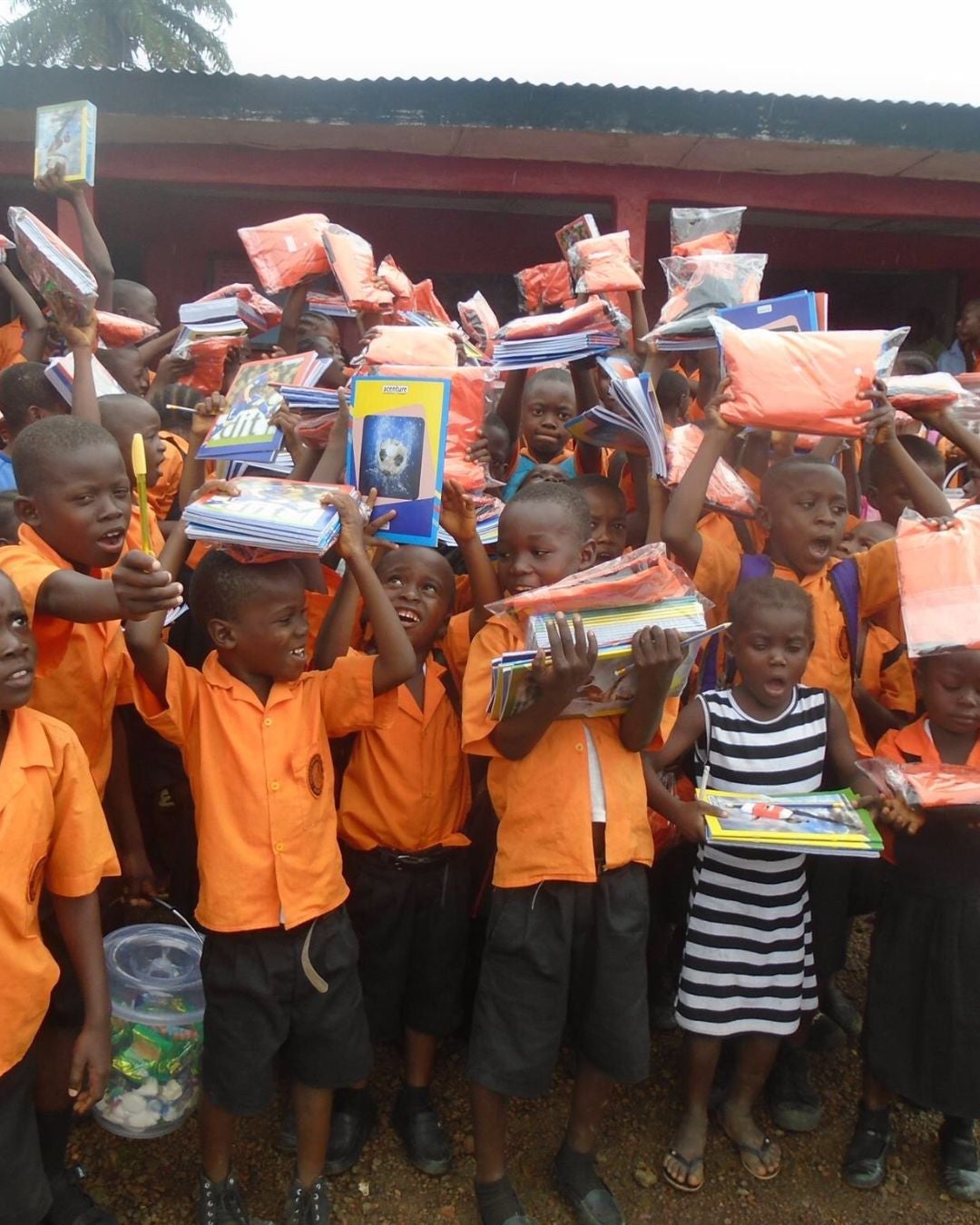 kids getting school material